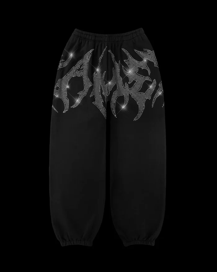 Named Collective Blade Rhinestone Black Sweatpant