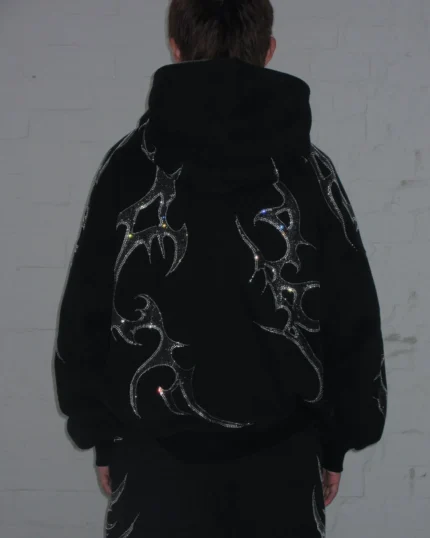 Named Collective Crash Rhinestone Zip Black Hoodie