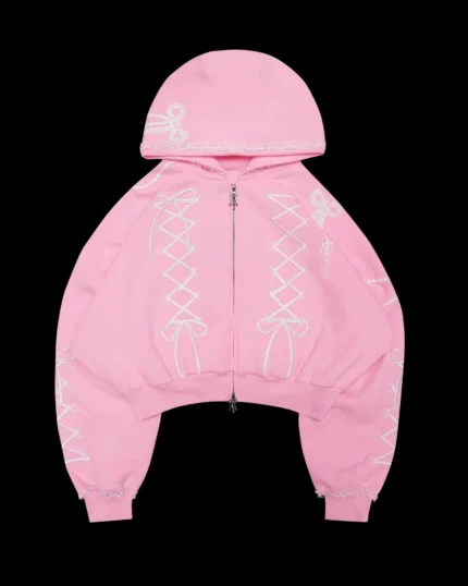 Named Collective Confessions Embroidered Crop Zip Hoodie