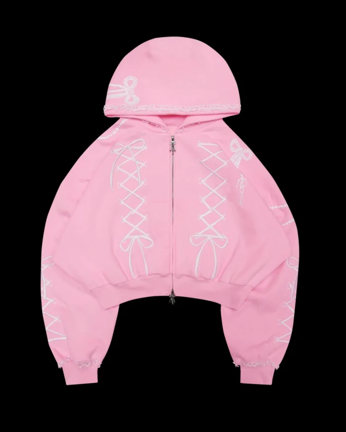 Named Collective Confessions Embroidered Crop Zip Hoodie