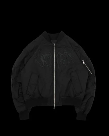 Named Collective Crash Embroidered Bomber Black Jacket