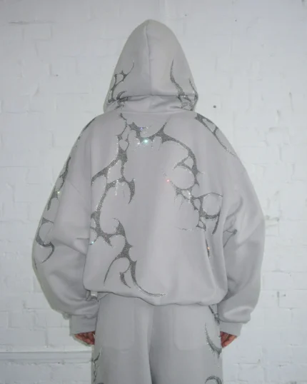 Named Collective Crash Rhinestone Zip Smoke Grey Hoodie