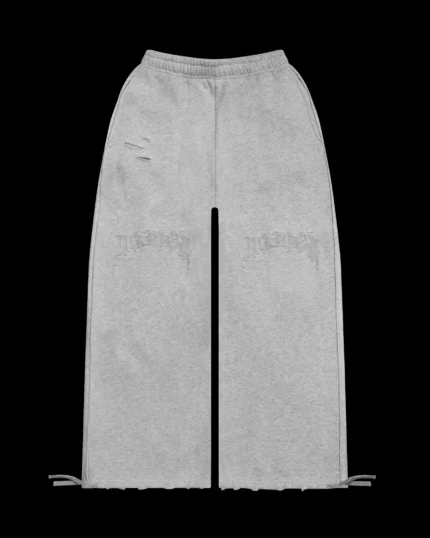 Named Collective Curse Distressed Grey Marl Sweatpants