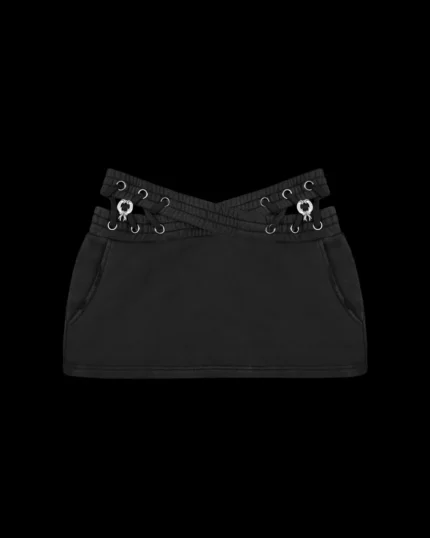 Named Collective Vendetta Lace Up Micro Skirt Black